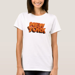 Krysp Orange NEW YORK Bärbar Konst T Shirt