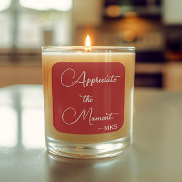 Kryssa för 3-i Cranberry Initialer & Positive Text Fyrkantigt Klistermärke