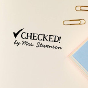 Kryssa för godkänd heminstruktör i klassrum stämpel