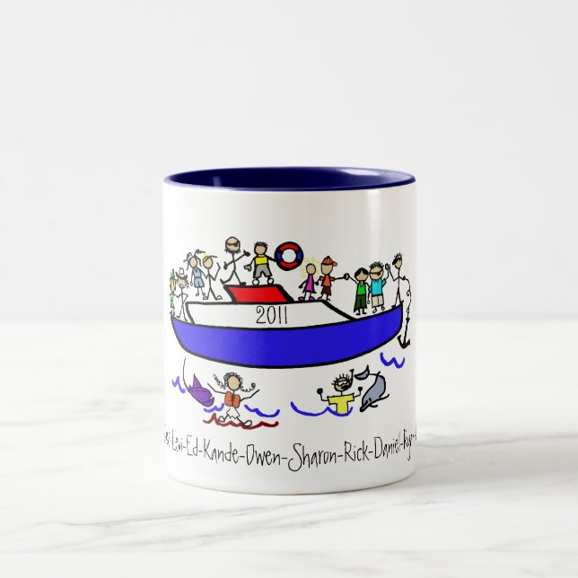 Kryssa omkring med familjen Två-Tonad mugg (Center)