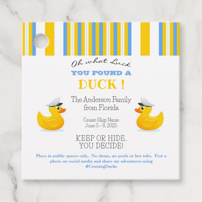 Kryssande Anka Gåvor Etiketter (Framsida)