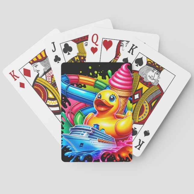 Kryssande Ankor, iskräm, kryssningsraster Casinokort (Baksidan)