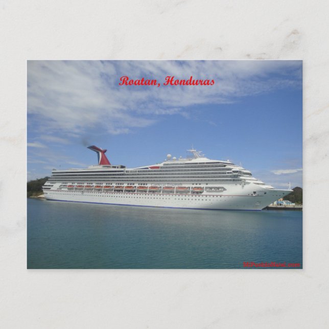 Kryssande frakt förankrad i Roatan, Honduras Vykort (Framsida)