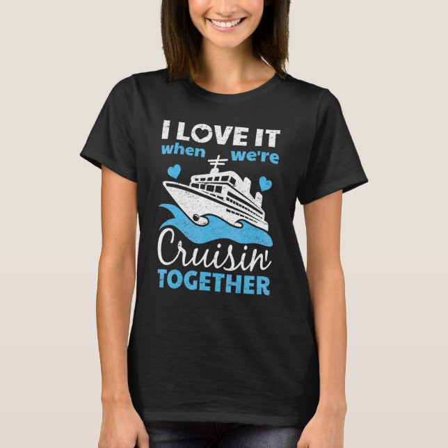 Kryssande Män Kvinnor Par Kryssningsfartyg T Shirt (Framsida)