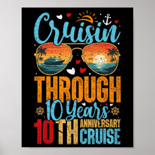 Kryssar genom 10 år 10-års bröllopsdag poster