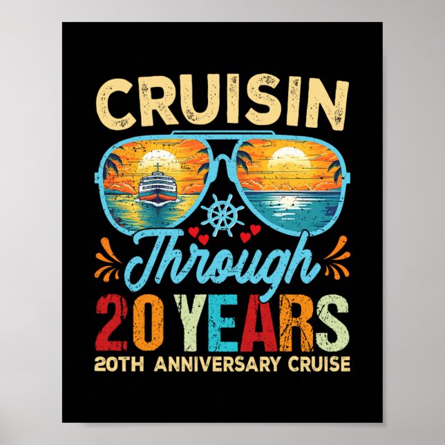 Kryssar genom 20 år 20-års bröllopsdag poster (Framsidan)