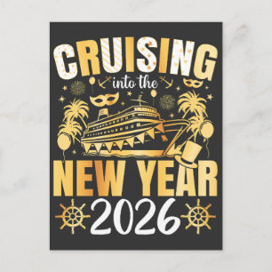 Kryssar in det nya året 2026 vykort