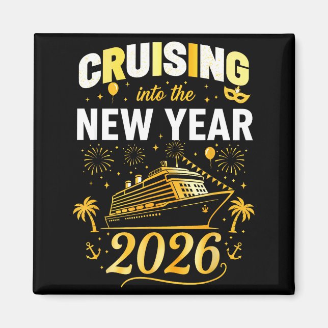 Kryssar in i 2026 Nyårsfestartiklar Fami Magnet (Framsidan)