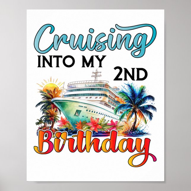 Kryssar in på min 2-års födelsedagskryssning födel poster (Framsidan)