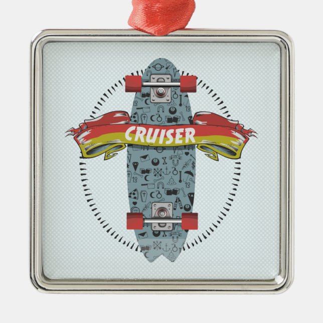 Kryssbordspappertattutformning Julgransprydnad Metall (Framsidan)