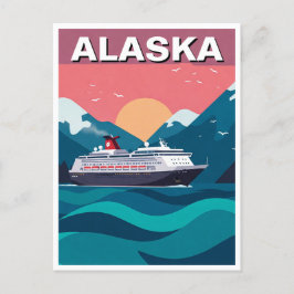 Kryssning av frakten i Alaska Travel Abstrakt Vykort