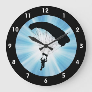 Kryssning för Skydiving Parachuting-design Stor Klocka