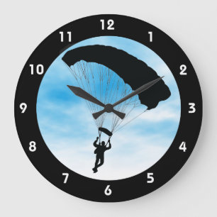 Kryssning för Skydiving Parachuting-design Stor Klocka