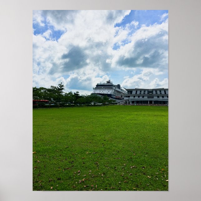 Kryssning i Singapores hamn med Frakt i terminal Poster (Framsidan)