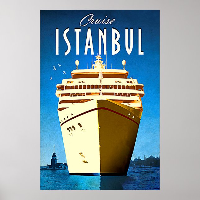 Kryssning, Istanbul, Medelhavet, Turkiet, vintage Poster (Framsidan)