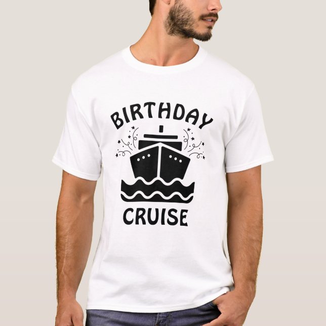 Kryssning på födelsedagen Anpassade Firande T Shirt (Framsida)
