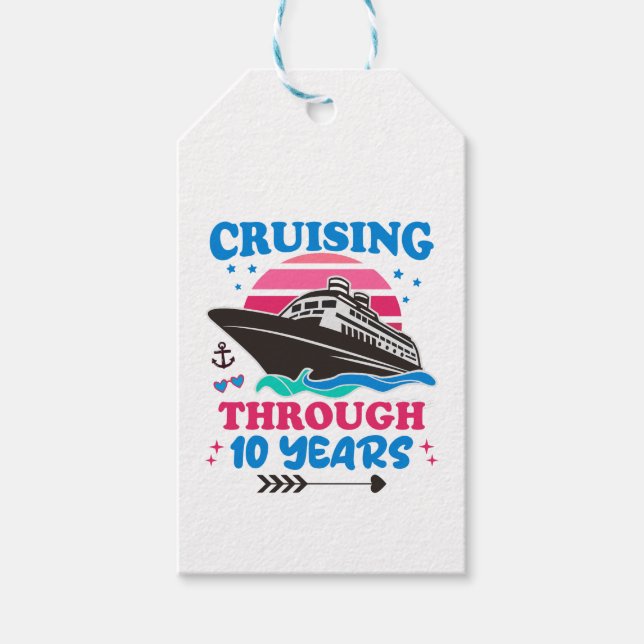 Kryssning till 10 år Bröllop Presentetikett (Framsidan)