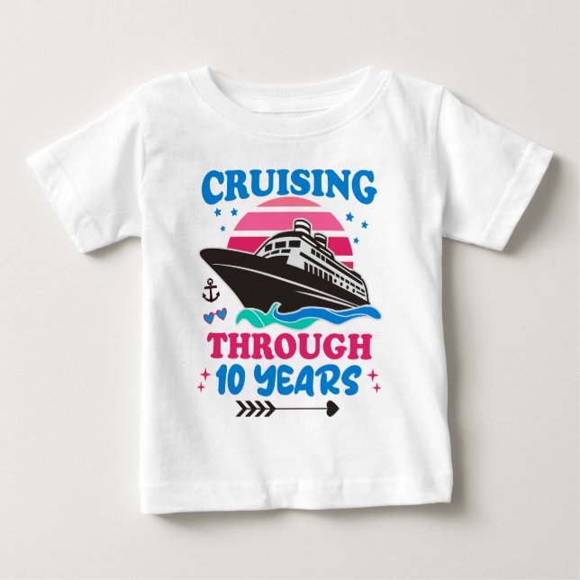 Kryssning till 10 år Bröllop T Shirt (Framsida)