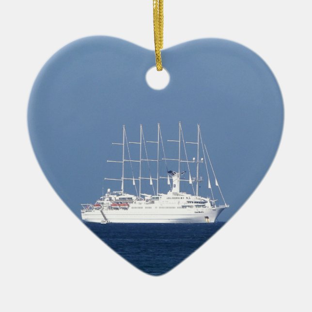 Kryssningfrakten med seglar julgransprydnad keramik (Framsidan)