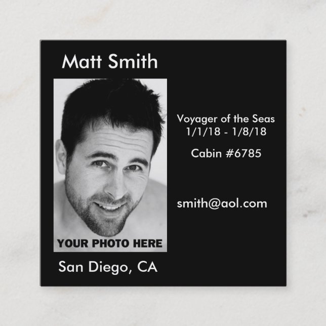 Kryssningkort Fyrkantigt Visitkort (Framsida)