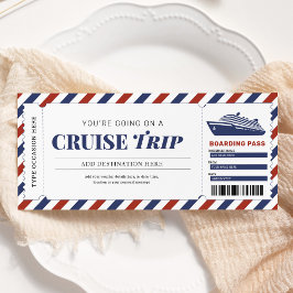 Kryssnings Boarding Pass Resa Present Biljett Vouc Inbjudningar