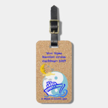 Kryssningsbagageetikett med läderremsa