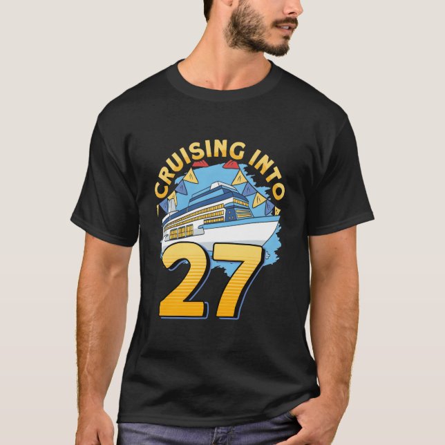 Kryssningsbåt Kryssar In I 27 Kryssning T Shirt (Framsida)