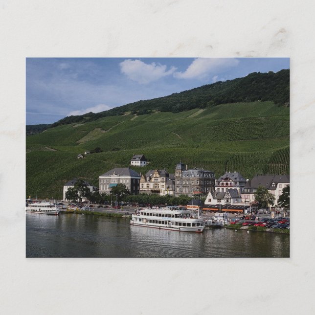 Kryssningsbåt på Mosel River, Bernkastel Kues, Ger Vykort (Framsida)