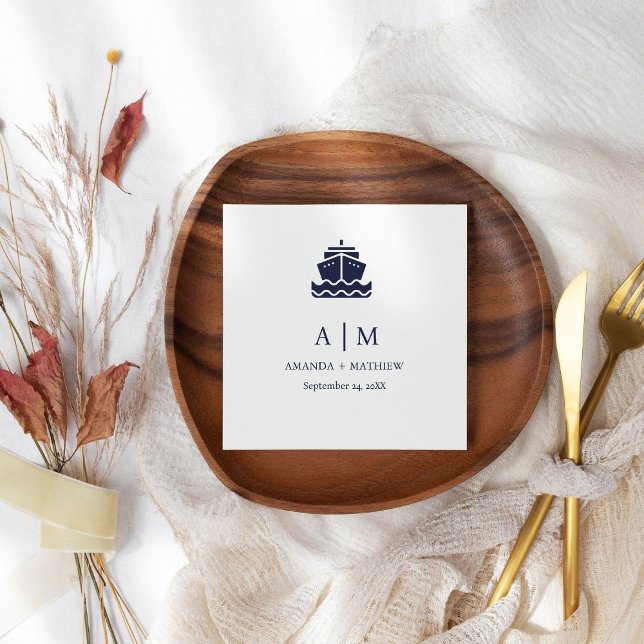 Kryssningsbåten Nautical Bröllop Pappersservett (Skapare uppladdad)