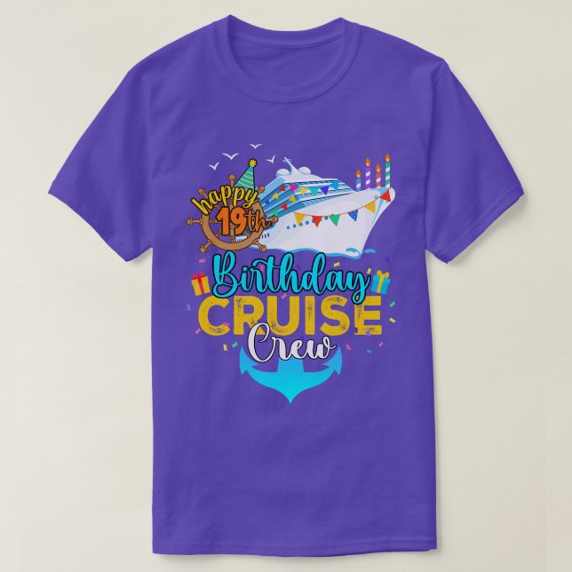 Kryssningsbesättning 19:e födelsedagen t shirt (Design framsida)
