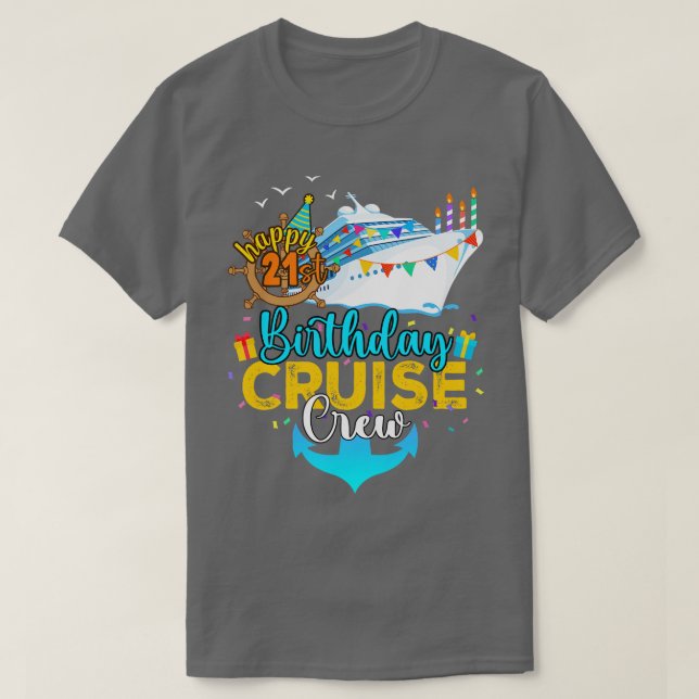 Kryssningsbesättning på 21:a födelsedagen t shirt (Design framsida)