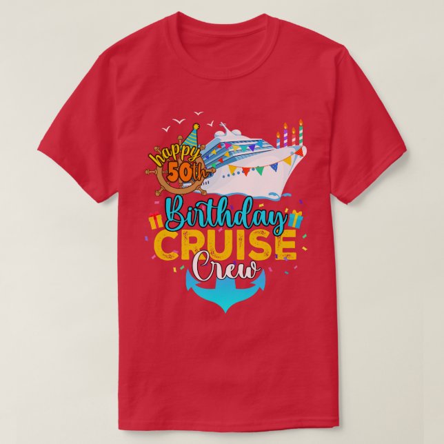 Kryssningsbesättning på 50:e födelsedagen t shirt (Design framsida)