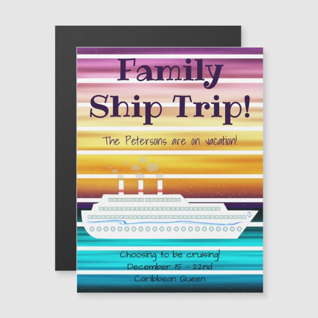 Kryssningsdomän för Frakt Magnetisk Inbjudningskort (Fram/baksida)