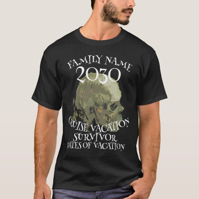Kryssningsfärja Semester 2030 Skeppsbrott Överleva T Shirt (Framsida)