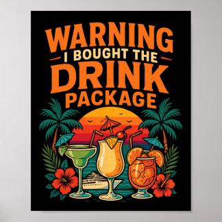 Kryssningsfärja Semester Dryckespaket Varning Jag Poster