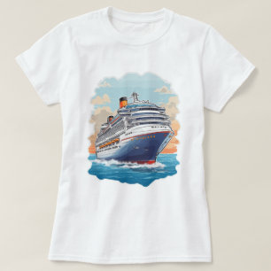 Kryssningsfartyg färgglatt t shirt