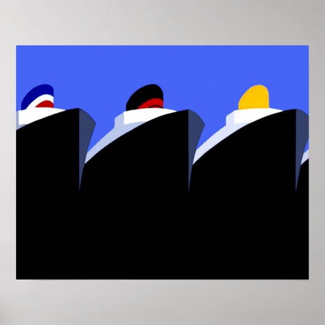 Kryssningsfartyg Fraktas Vintage affisch Ocean Lin (Framsidan)