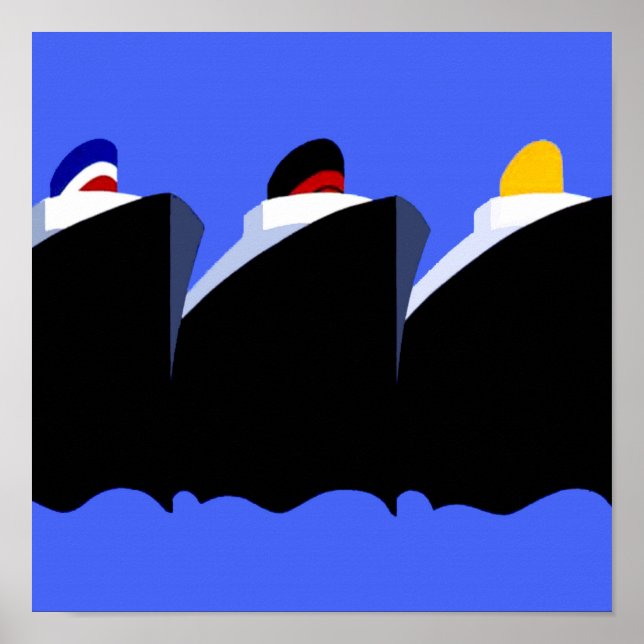 Kryssningsfartyg Fraktas Vintage affisch Ocean Lin (Framsidan)