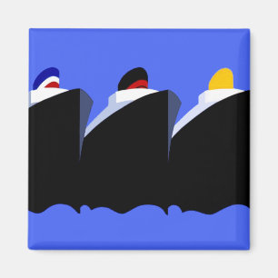 Kryssningsfartyg Fraktas Vintage affisch Ocean Lin Magnet