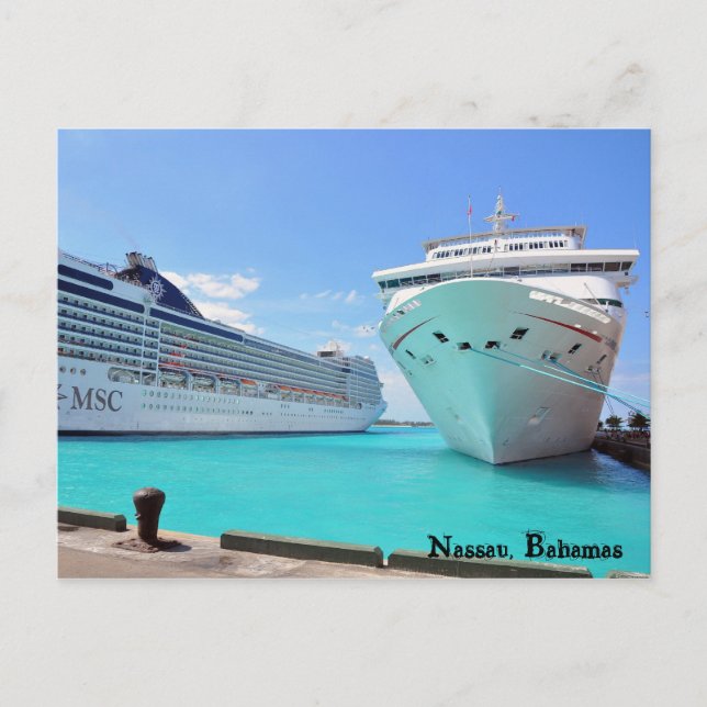 Kryssningsfartyg i hamnen vykort (Framsida)