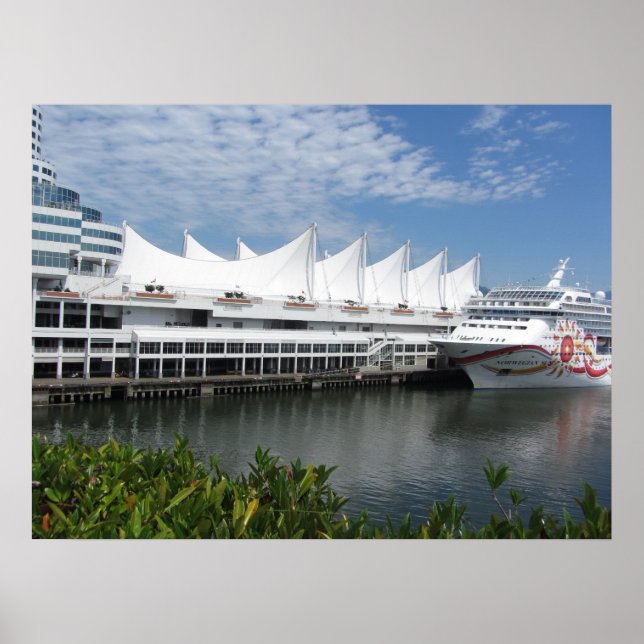 Kryssningsfartyg i Vancouver, B.C. Kanada Poster (Framsidan)