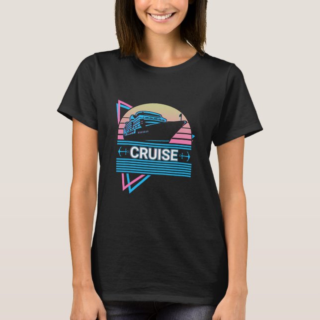 Kryssningsfartyg Retro T Shirt (Framsida)