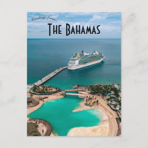 Kryssningsfartyg vid Coco Cay Bahamas Vykort