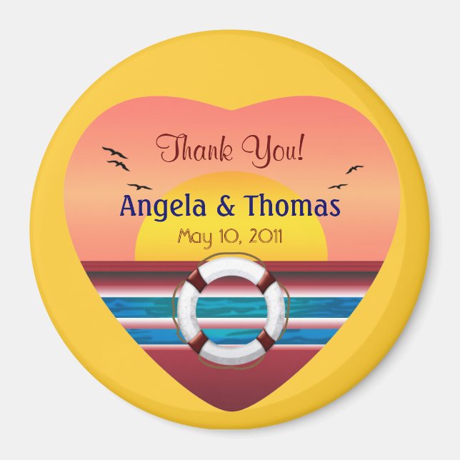 Kryssningsfördel för Personligen Bröllop Magnet (Framsidan)