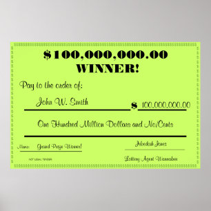 Kryssningsgubben Fake Lottery Check Poster