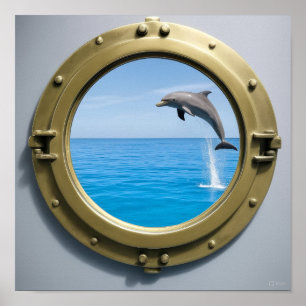 Kryssningshytt Dekorativ Delfin Affisch