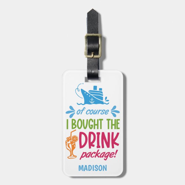 Kryssningskanaler för eget namn bagagebricka (Vertikal Framsida)