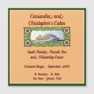 Kryssningsmarkör för Frakt, Blommigt, Ram, dörrmar