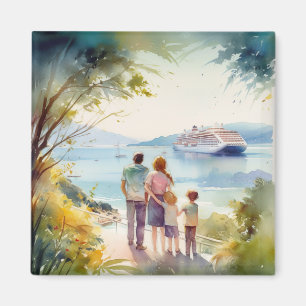 Kryssningsminnen för familjen magnet