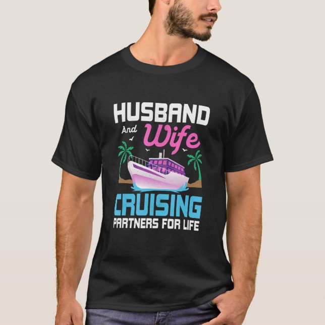 Kryssningspartner för make och fruar för livets kr t shirt (Framsida)